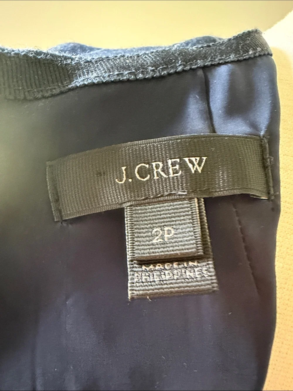 J.Crew Navy Blue Windowpane Pleated Hem Sheath Dress w/ Pockets (size 2P)